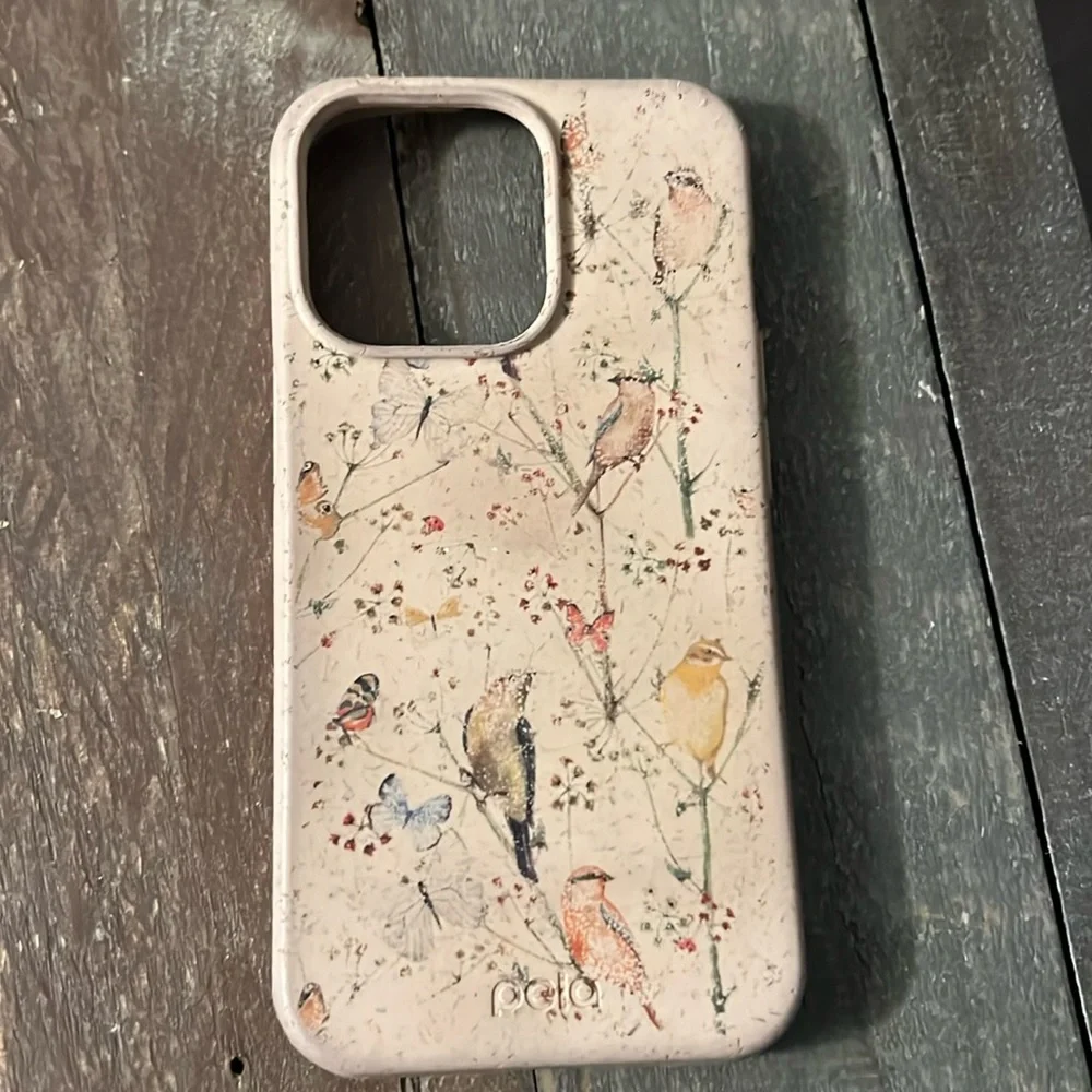 Pela iPhone 13 Max case. Bird pattern.